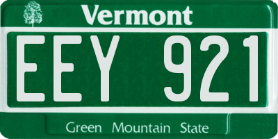 VT license plate EEY921