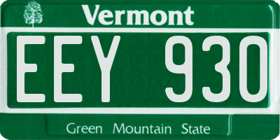 VT license plate EEY930