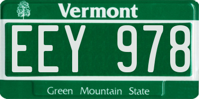 VT license plate EEY978