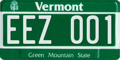 VT license plate EEZ001