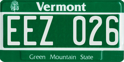 VT license plate EEZ026