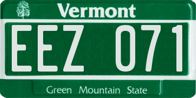 VT license plate EEZ071