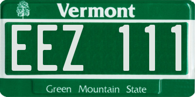 VT license plate EEZ111