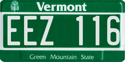 VT license plate EEZ116