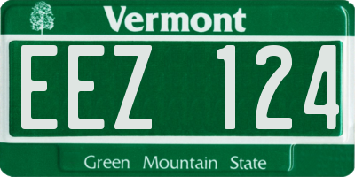 VT license plate EEZ124