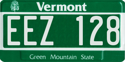 VT license plate EEZ128