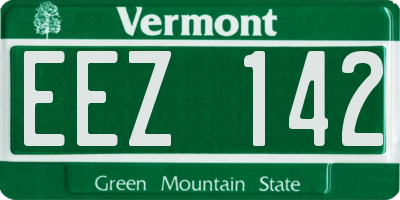 VT license plate EEZ142
