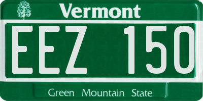 VT license plate EEZ150