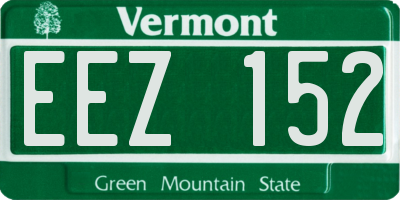 VT license plate EEZ152