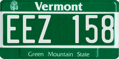 VT license plate EEZ158