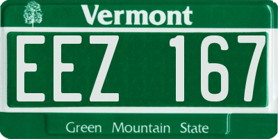 VT license plate EEZ167