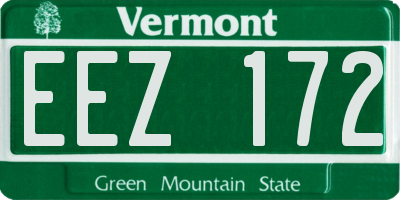 VT license plate EEZ172