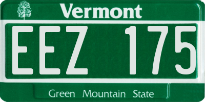 VT license plate EEZ175
