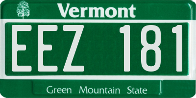 VT license plate EEZ181