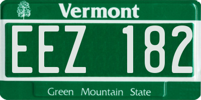 VT license plate EEZ182