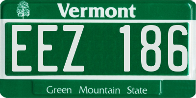 VT license plate EEZ186