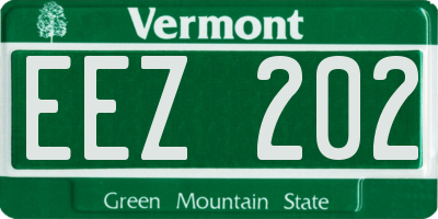 VT license plate EEZ202