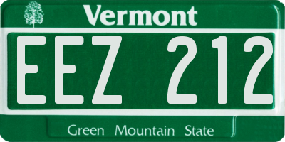 VT license plate EEZ212