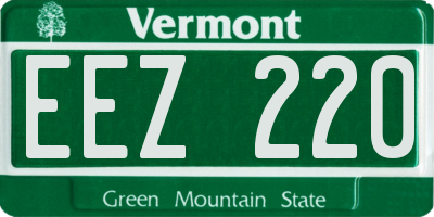 VT license plate EEZ220