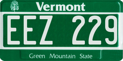 VT license plate EEZ229
