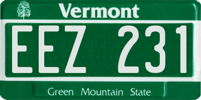 VT license plate EEZ231