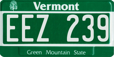 VT license plate EEZ239