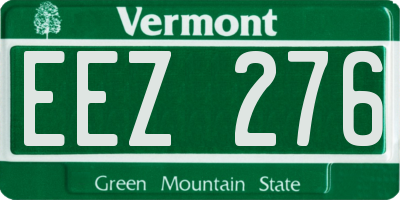 VT license plate EEZ276