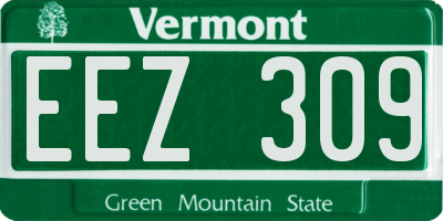 VT license plate EEZ309