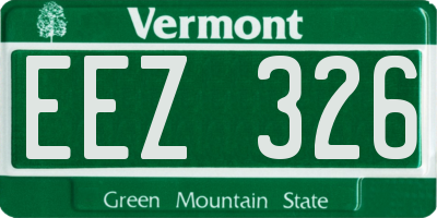 VT license plate EEZ326