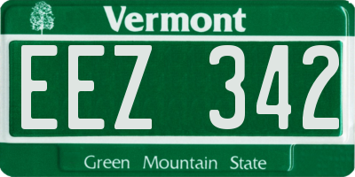 VT license plate EEZ342