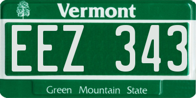 VT license plate EEZ343