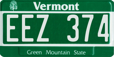 VT license plate EEZ374