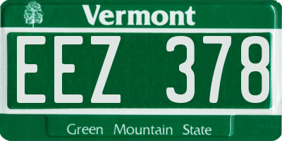 VT license plate EEZ378