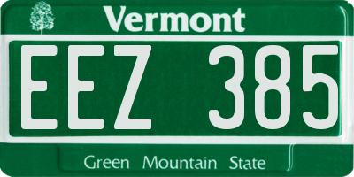 VT license plate EEZ385