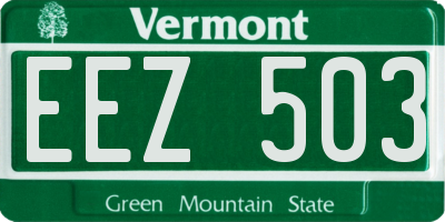VT license plate EEZ503