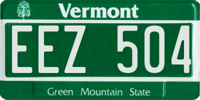 VT license plate EEZ504