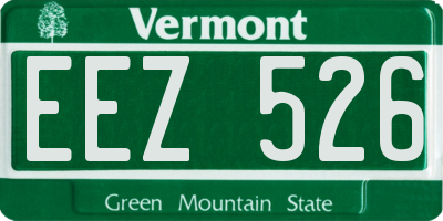 VT license plate EEZ526