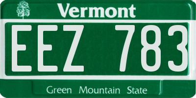 VT license plate EEZ783