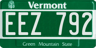 VT license plate EEZ792