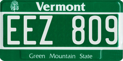 VT license plate EEZ809