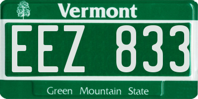 VT license plate EEZ833