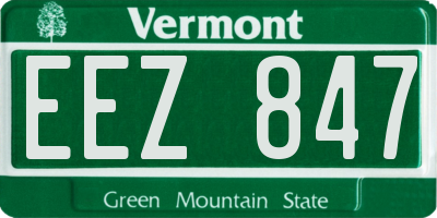 VT license plate EEZ847