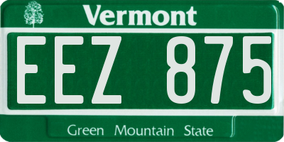 VT license plate EEZ875