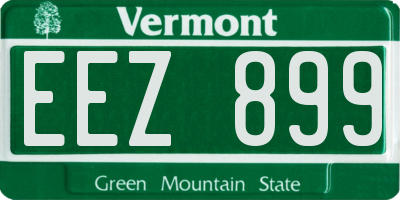 VT license plate EEZ899