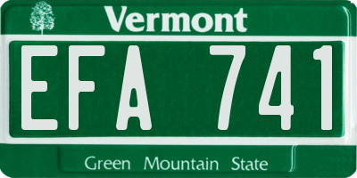 VT license plate EFA741
