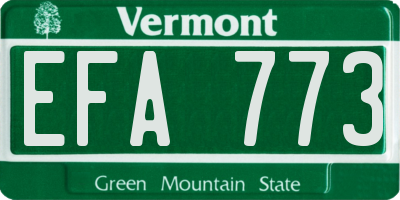 VT license plate EFA773