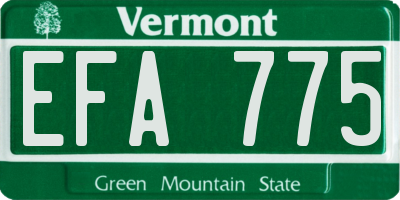 VT license plate EFA775