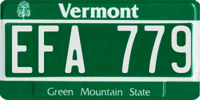 VT license plate EFA779