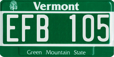 VT license plate EFB105