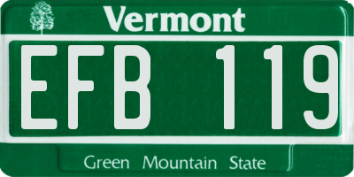 VT license plate EFB119